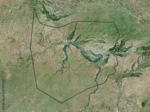 Northern Bahr-el-Ghazal, South Sudan. High-res satellite. No legend