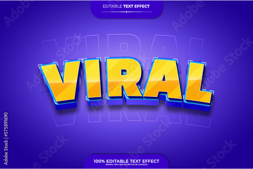 Viral 3D editable text effect vector illustration