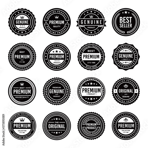 Classic Vintage Retro Premium Vector Badge, Emblem, Logo, Label, Sticker, Stamp, Symbol, Seal, Banner Frame Collection Set