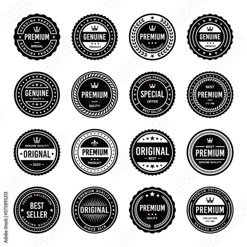 Classic Vintage Retro Premium Vector Badge, Emblem, Logo, Label, Sticker, Stamp, Symbol, Seal, Banner Frame Collection Set