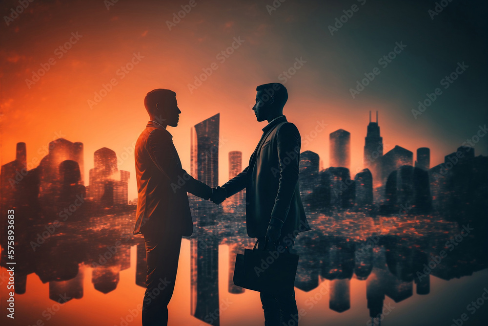 business deal with handshake, generative ai