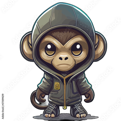 Cute Cyberpunk Monkey artwork, cartoon, comic, illustration, vector, graphic, ape t-shirt design, shirt, tshirt