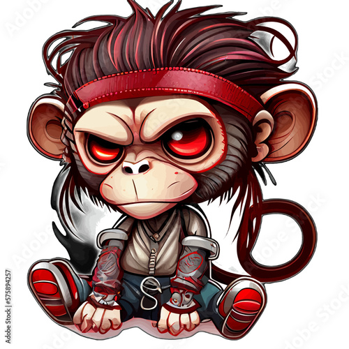 Cute Cyberpunk Monkey artwork, cartoon, comic, illustration, vector, graphic, ape t-shirt design, shirt, tshirt