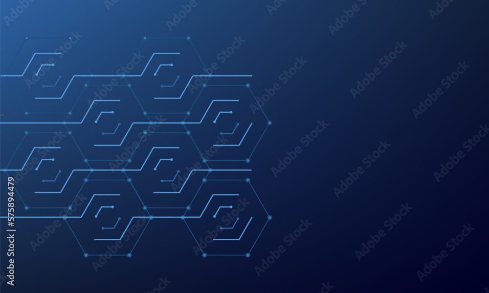 hexagons pattern. Geometric abstract background, banner blue, digital technology design vector illustration