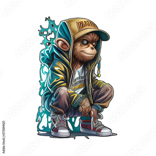 Cute Cyberpunk Monkey artwork, cartoon, comic, illustration, vector, graphic, ape t-shirt design, shirt, tshirt