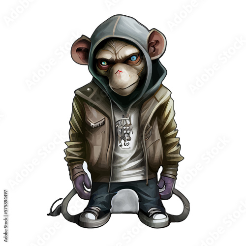 Cute Cyberpunk Monkey artwork, cartoon, comic, illustration, vector, graphic, ape t-shirt design, shirt, tshirt