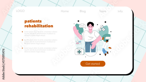 Orthopedist web banner or landing page. Idea of human skeletal