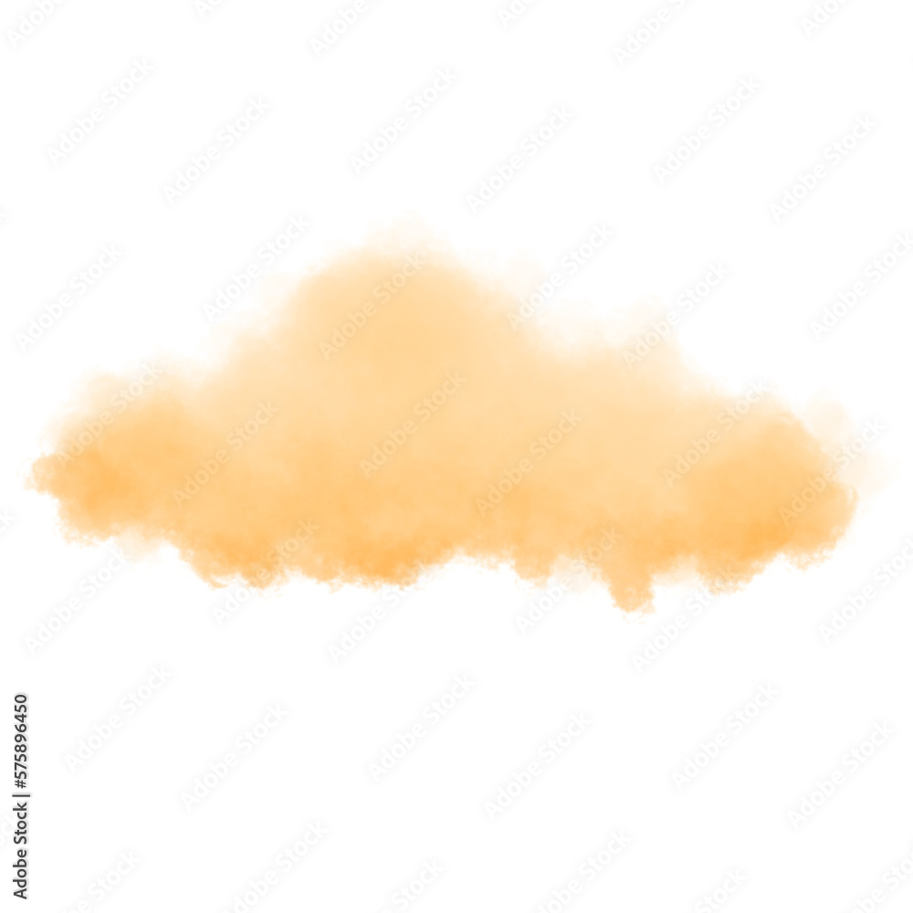 Orange Cloud Watercolor Illustration 