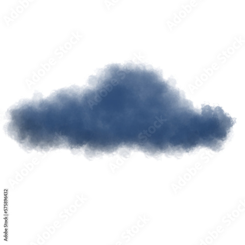 Dark Blue Cloud Watercolor 