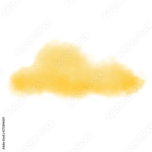 Yellow Cloud Watercolor Illustration 