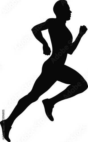 athlete runner run sprint race black silhouette