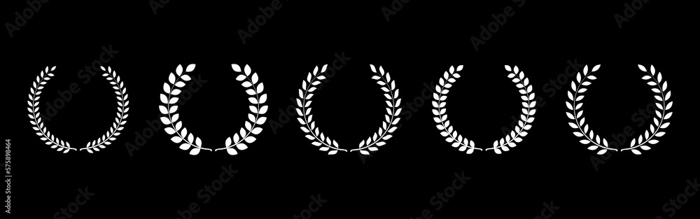 Vector Laurel wreath icon set illustration Vector Laurel wreath icon set illustration