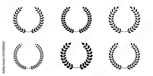 Vector Laurel wreath icon set illustration