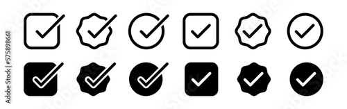 Checkmark icon set vector illustration