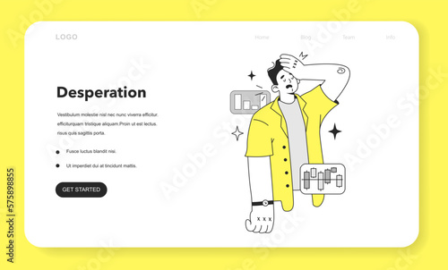 Cycle of investor emotions web banner or landing page.