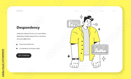 Cycle of investor emotions web banner or landing page.