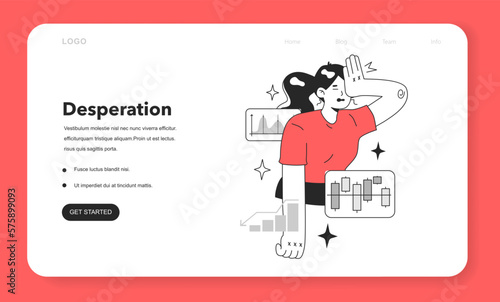 Cycle of investor emotions web banner or landing page.