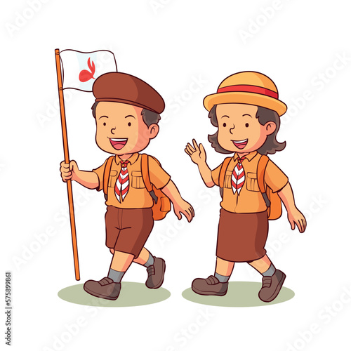 hand drawn indonesian scout