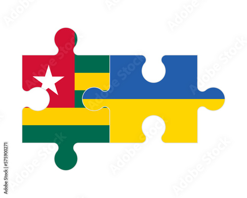 Puzzle of flags of Togo and Ukraine, vector