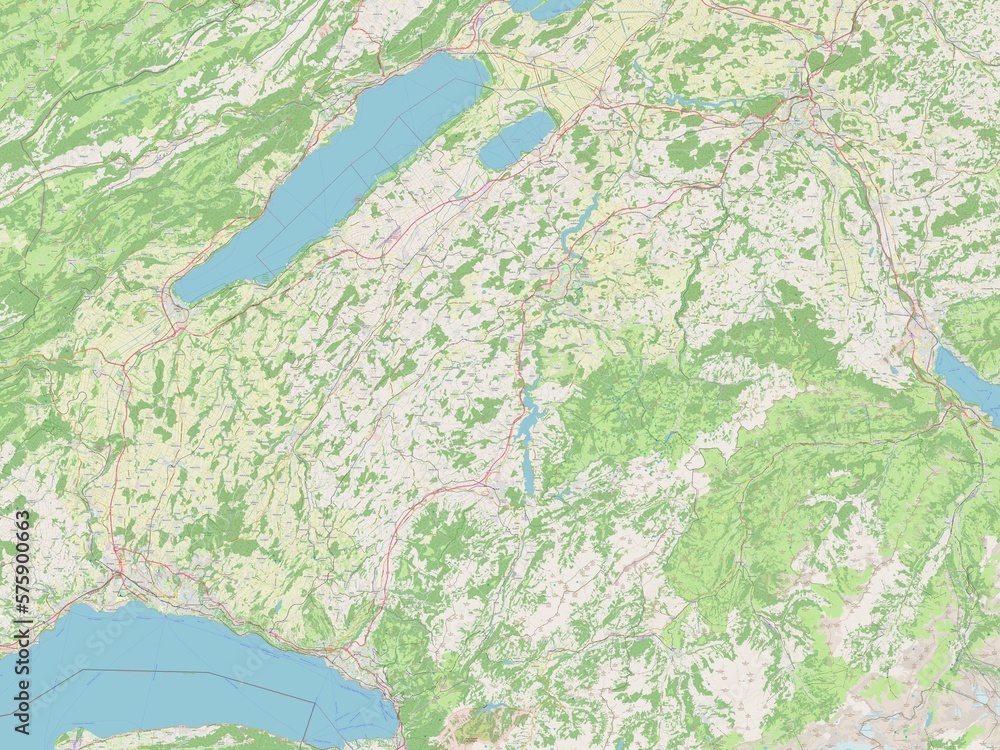 Fototapeta premium Fribourg, Switzerland. OSM. No legend