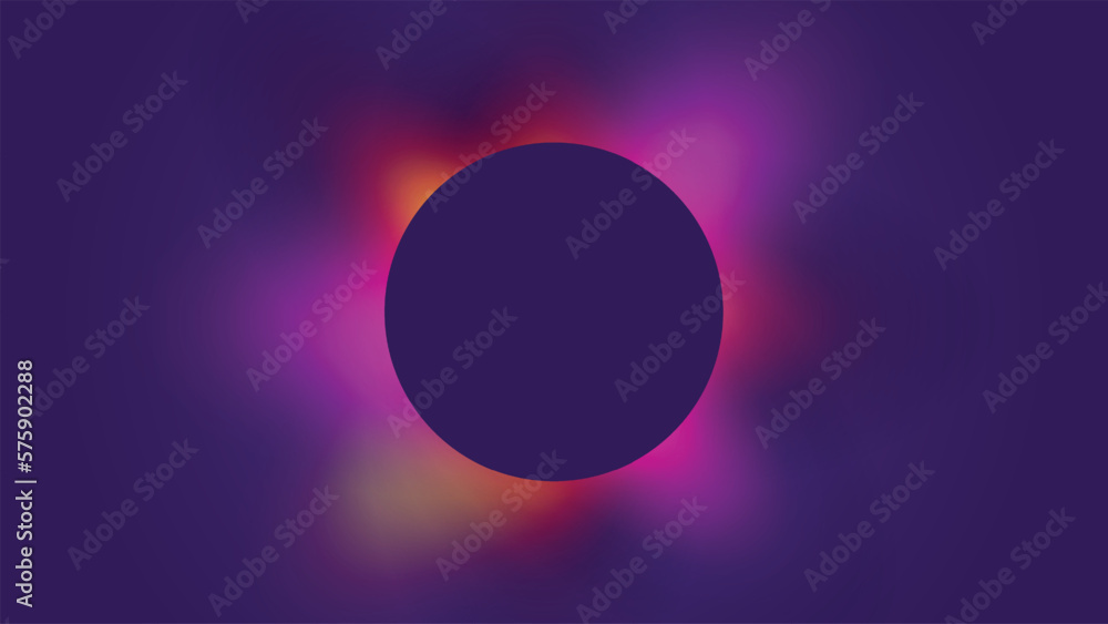 Circle banner with color gradient isolated on black background Circle banner with color gradient isolated on black background