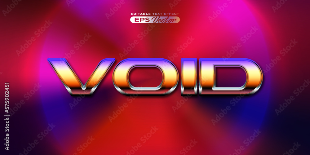 Retro editable text effect style void futuristic 80s vibrant theme with experimental background, ideal for poster, flyer, social media post with give them the rad 1980s touch