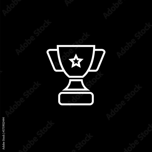 Awards, trophy cups, icon isolated on black background. 