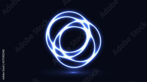 Abstract cosmic dynamic color circle background with glowing neon lighting on dark background