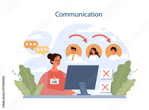 Communication. Human resources manager soft skills. HR agent