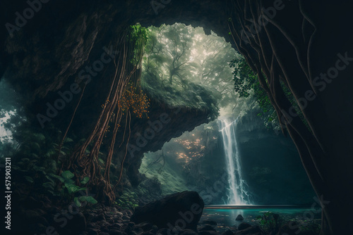 Mesmerizing Waterfall Beauty Captured by Generative AI