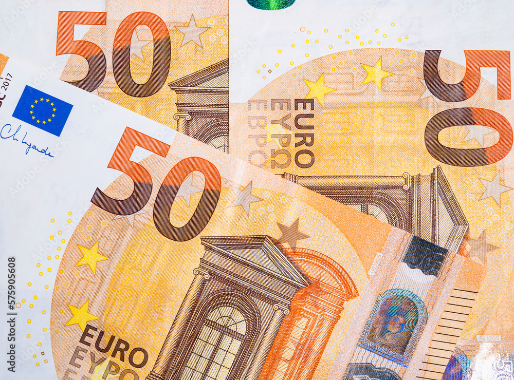 Macro picture of a 50 Euro Banknote. European Currency Concept. Macro picture of a 50 Euro Banknote. European Currency Concept.