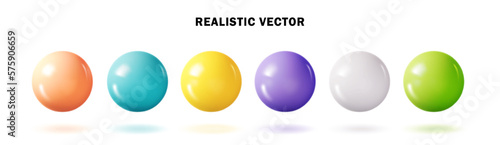 Pastel balls colorful realistic collection. Glossy 3d spheres ball set isolated with shadow, Png