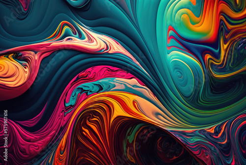 Marble swirl colorful background handmade abstract flowing texture experimental art. Generative ai.