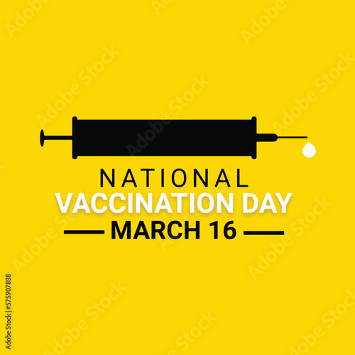 Vector illustration on the theme of National Vaccination Day. 16 March