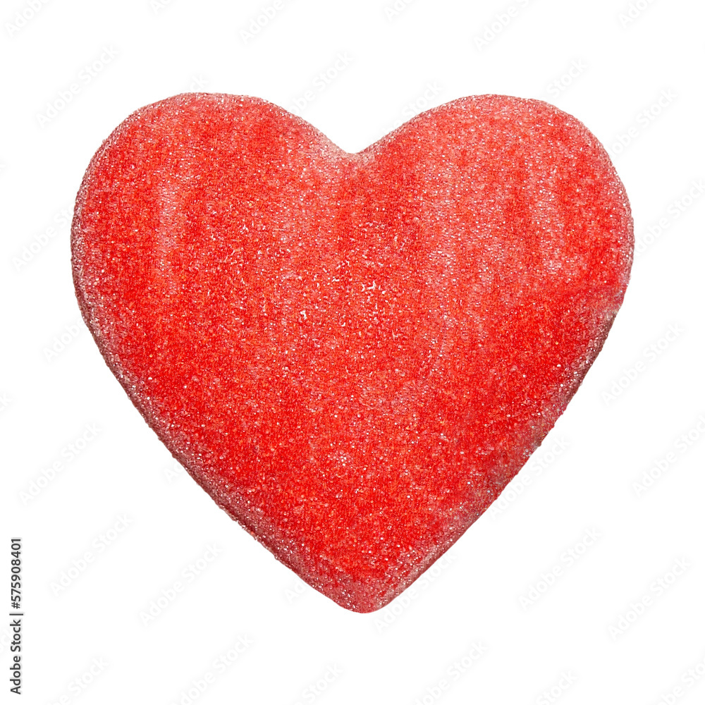 Heart, red sugar valentine heart in PNG isolated on transparent background