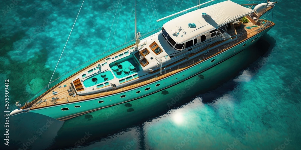 Fototapeta premium Luxury yacht, Generative AI