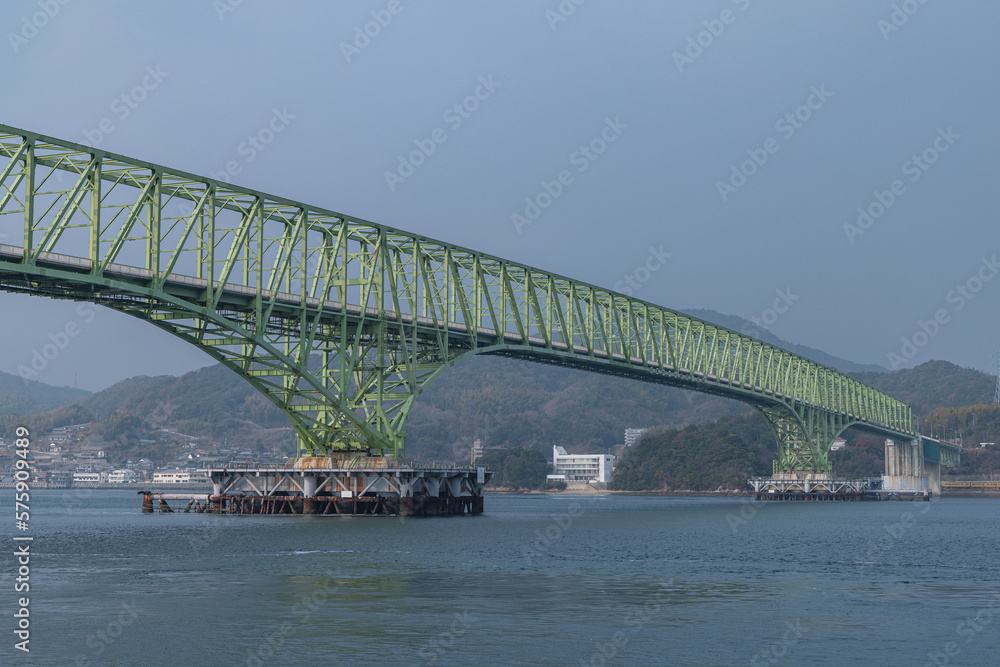 日本　山口県の大畠瀬戸にある本州と周防大島をつなぐ大島大橋