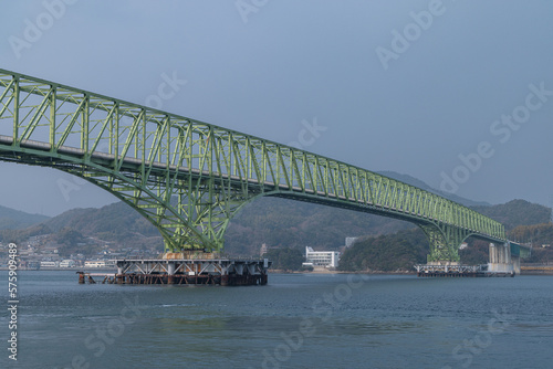 日本 山口県の大畠瀬戸にある本州と周防大島をつなぐ大島大橋