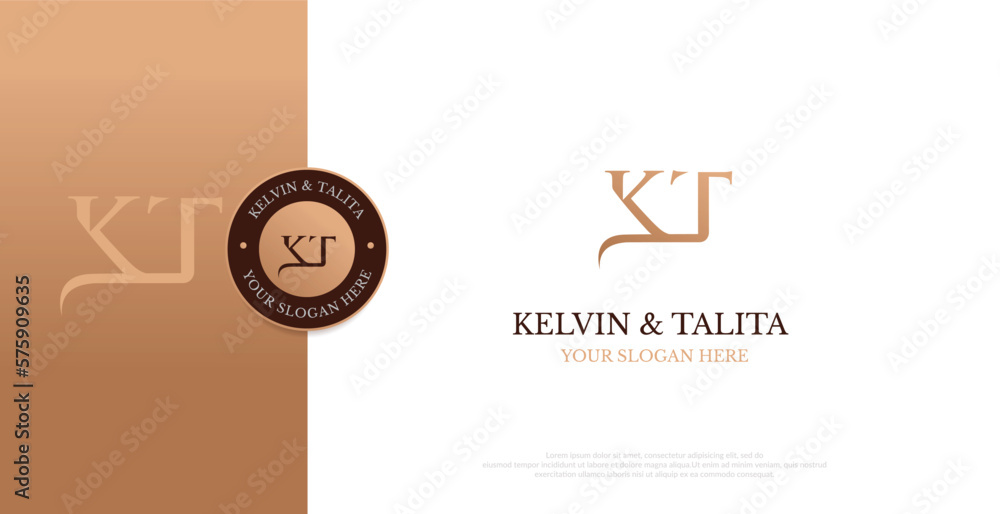 Initial KT Logo Design Vector