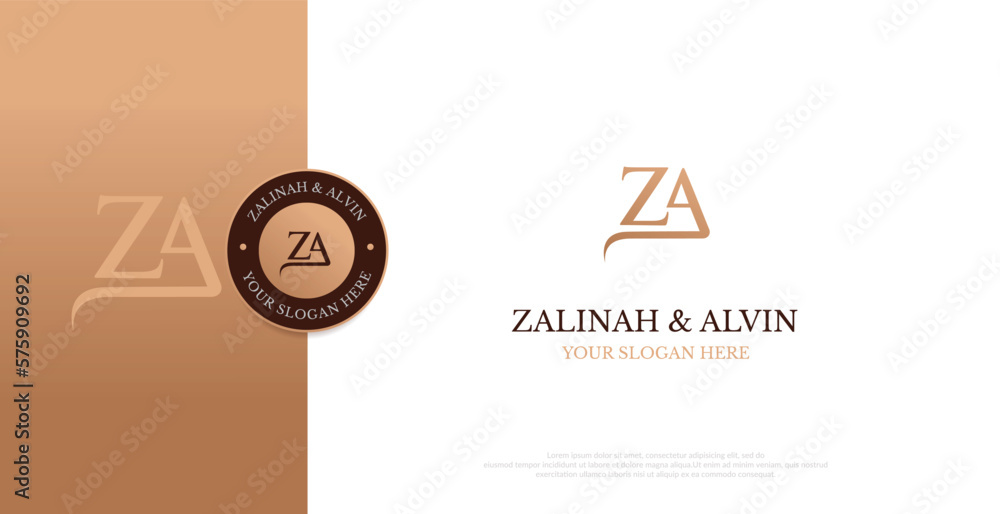 Initial ZA Logo Design Vector 