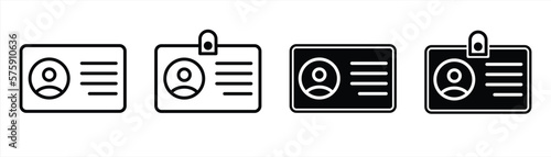 ID card icon set. identification card icon symbol sign collections, vector illustration