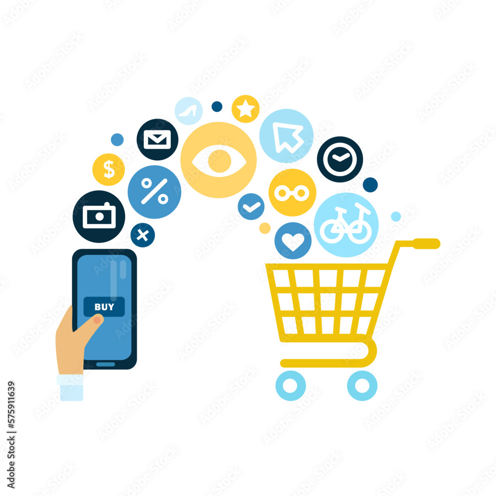 Smartphone Shopping Offers Composition Smartphone Shopping Offers Composition