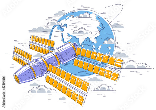 Space station flying orbita...
