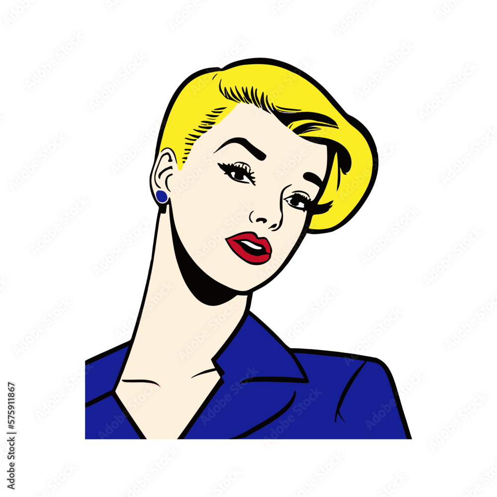 pop art portrait boss business woman isolated on white pop art portrait boss business woman isolated on white