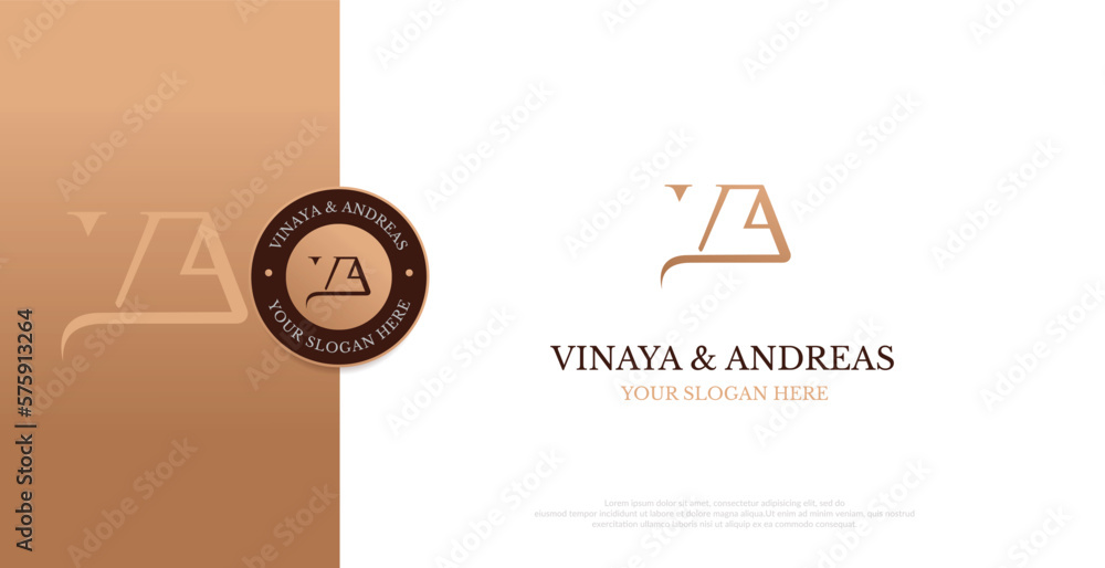 Initial AV Logo Design Vector 