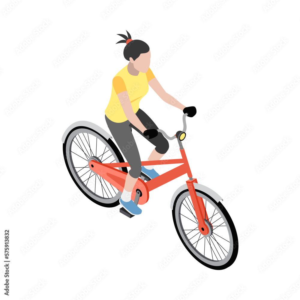 Girl On Bicycle Composition