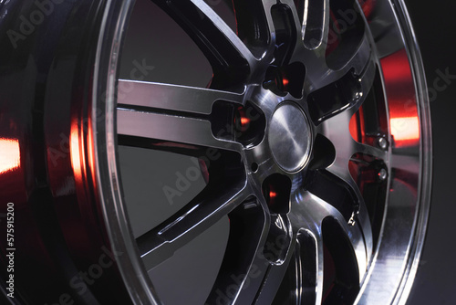 old car wheels titanium rims long exposure video on dark background spinning motion simulation  © yurii oliinyk