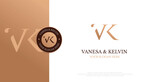 Initial VK Logo Design Vector 