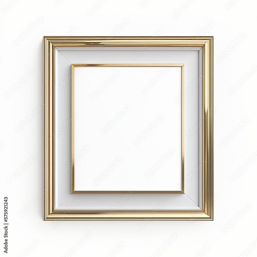 Gold frame for photo, pictures. Yellow metal mockup, inner white border. Top view. Flatlay. Isolated card design element, scrapbooking. AI generated. Transparent background, PNG. Gold frame for photo, pictures. Yellow metal mockup, inner white border. Top view. Flatlay. Isolated card design element, scrapbooking. AI generated. Transparent background, PNG.