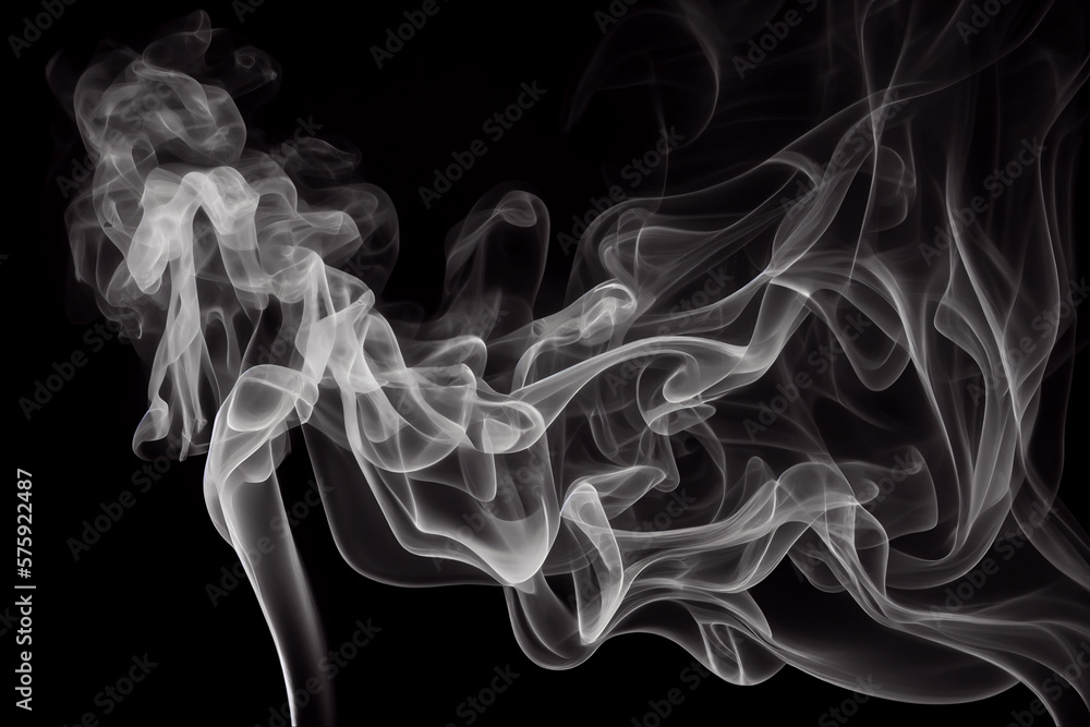 Black smoke on a dark black background. Black smoke on a dark black background.
